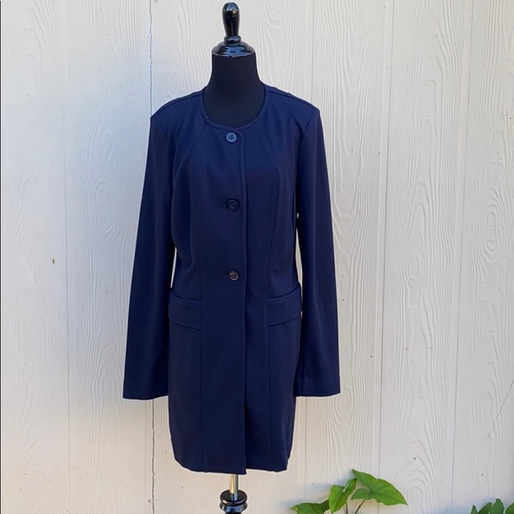 CAbi STYLE #5093 LIDO JACKET NAVY BLUE RAYON - Picture 3 of 13